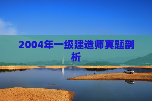 2004年一级建造师真题剖析