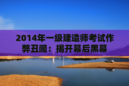 2014年一级建造师考试作弊丑闻：揭开幕后黑幕